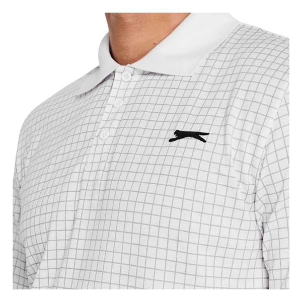 Slazenger Herr Rutig Golf Pikétröja L Vit White L