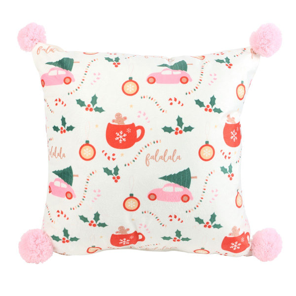 Something Different Sugarplum Fun Jul Kudde Fylld Kvadrat White/Multicoloured 37cm x 37cm