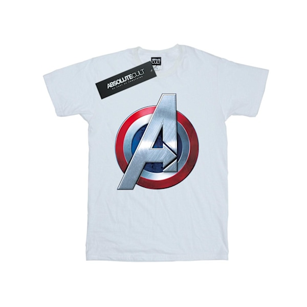 Marvel Womens/Ladies Avengers 3D Logo Bomull Boyfriend T-Shirt White L