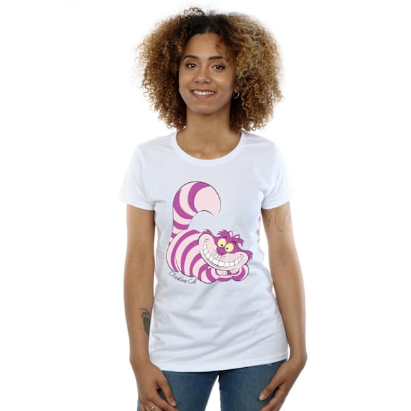 Alice i Underlandet Dam/Dam Cheshire Cat Fitted T-Shirt X White XL