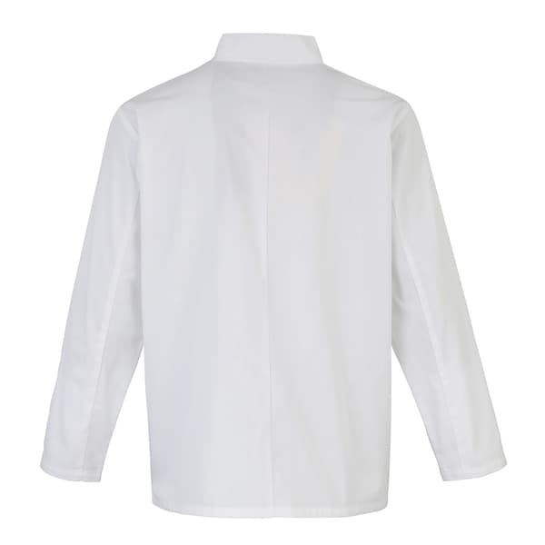 Premier Unisex Vuxen Stud Front Långärmad Kockjacka 5XL Wh White 5XL
