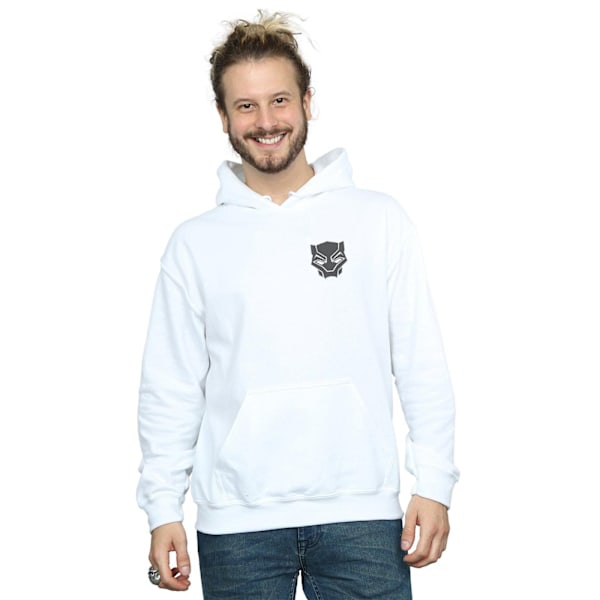 Marvel Herr Svart Panter Svart På Svart Brösttryck Hoodie 3XL White 3XL