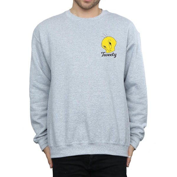 Looney Tunes Tweety Pie Huvud Sweatshirt M Sports Grey Sports Grey M