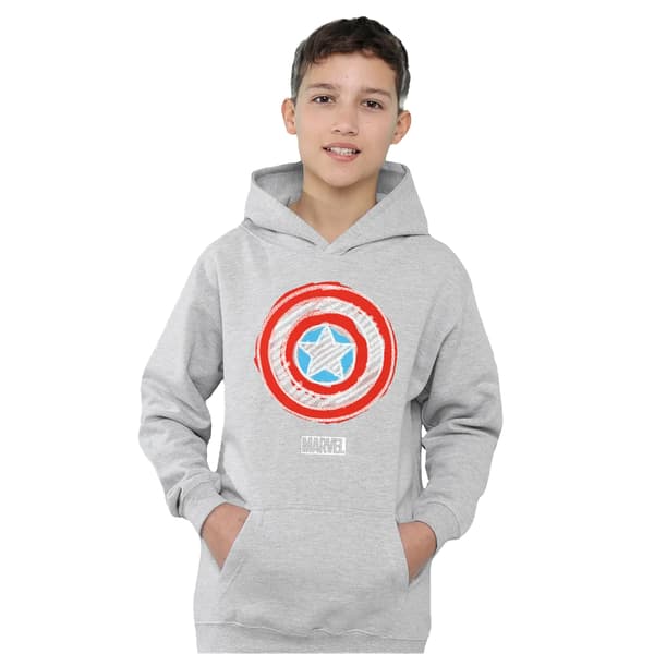 Captain America Barn/Barn Chalk Board Heather Pullover Hoodie Athletic Heather 5-6 Years