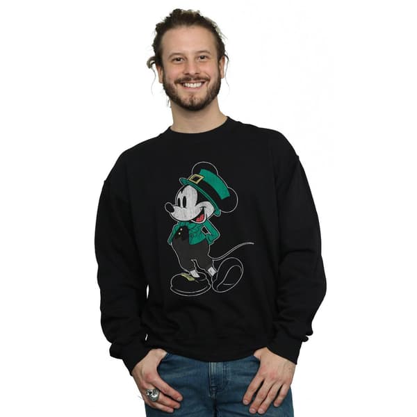 Disney Herr Mickey Mouse St Patrick Kostym Sweatshirt S Svart Black S