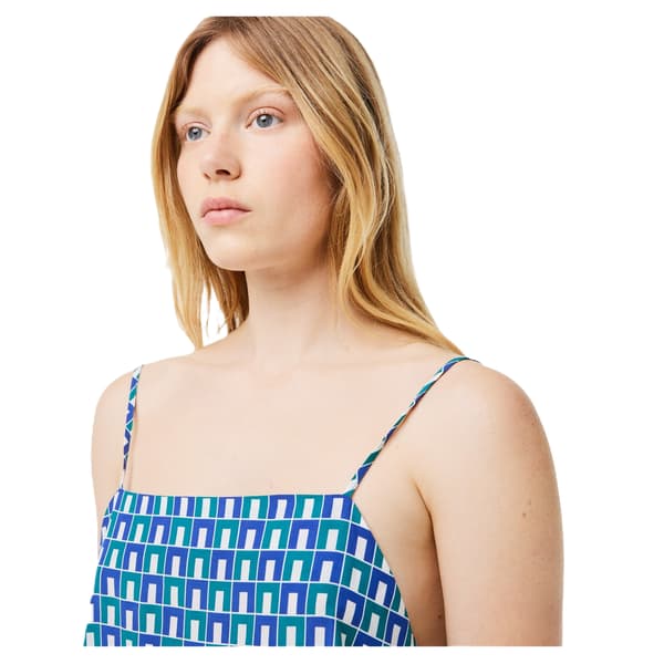 Lacoste Dam/Kvinnor Spaghetti Strap Slipklänning 8 UK Blå Blue 8 UK