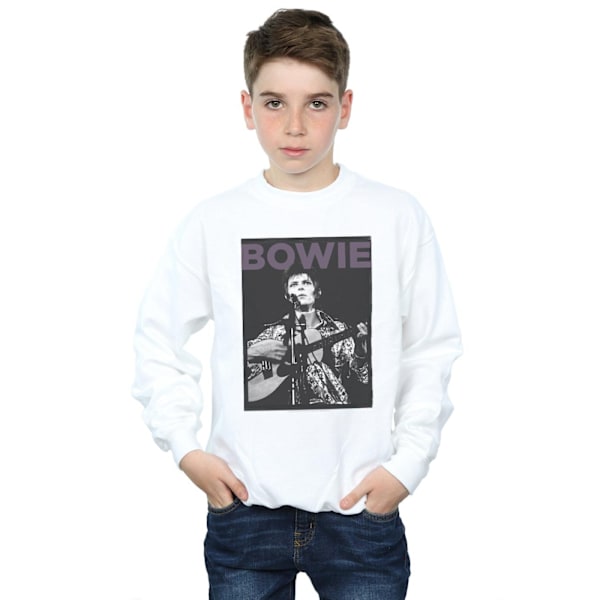 David Bowie Boys Rock Poster Sweatshirt 5-6 år Vit White 5-6 Years