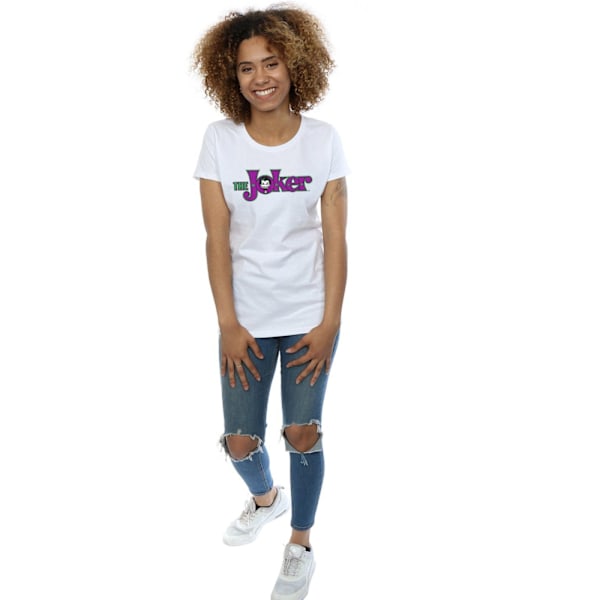 DC Comics Dam/Kvinnor The Joker Text Logo Bomull T-shirt M Vit White M