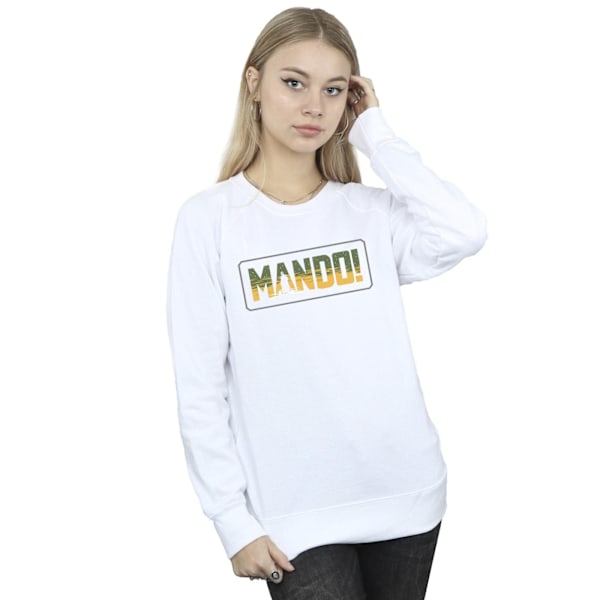 Star Wars Dam/Damer The Mandalorian Mando Cutout Sweatshirt White XL