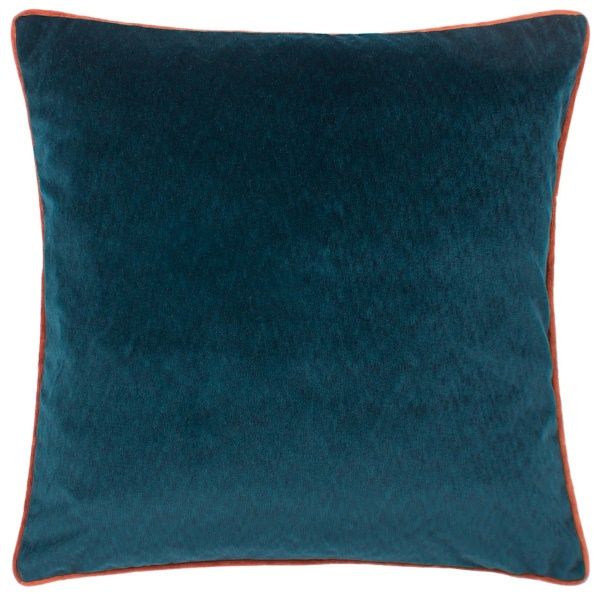 Paoletti Torto Rektangulärt Kuddfodral i Sammet 50cm x 50cm Tea Teal/Brick Red 50cm x 50cm