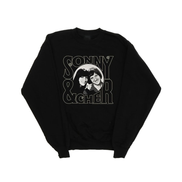 Sonny & Cher Mens Circle Photo Sweatshirt L Svart Black L