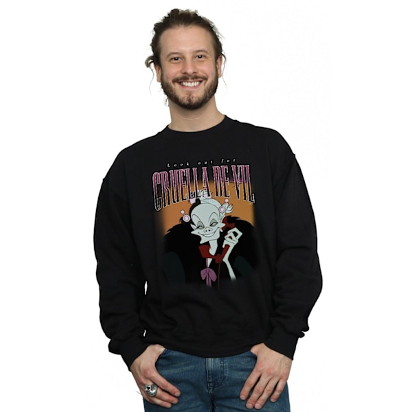 Disney Herr Cruella De Vil Homage Sweatshirt 3XL Svart Black 3XL