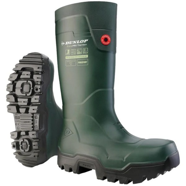 Dunlop Unisex Adult FieldPro Thermo+ säkerhetsstövlar för Wellington 4 Green 4 UK