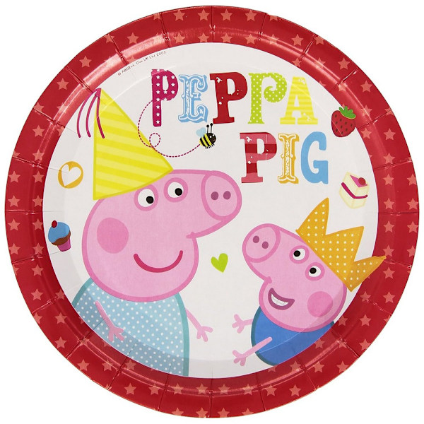 Greta Gris Pappersfestplattor (8-pack) En Storlek Flerfärgad Multicoloured One Size