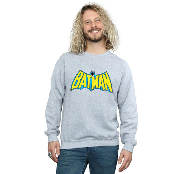 Batman Retro Logo Sweatshirt L Sports Grey för män Sports Grey L