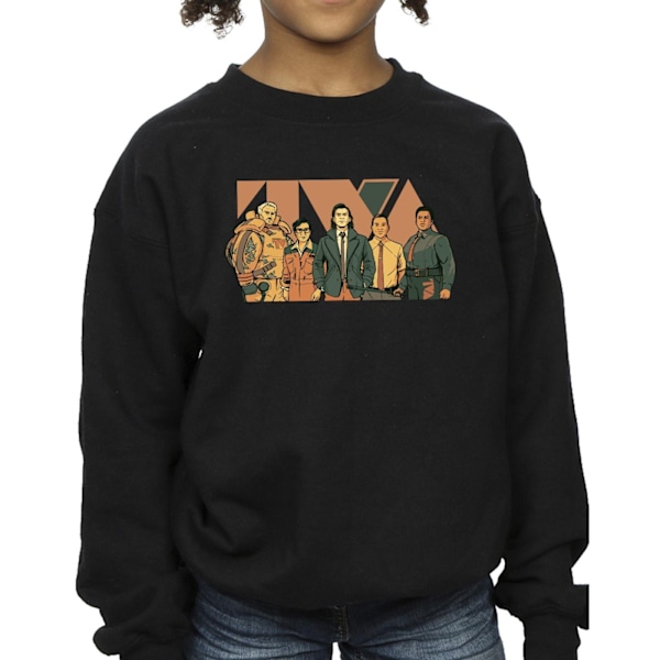 Marvel Girls Loki TVA Group Sweatshirt 7-8 år Svart Black 7-8 Years