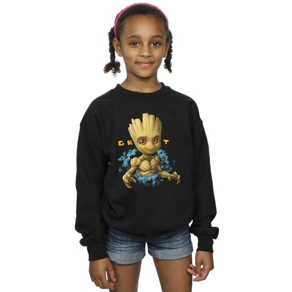 Guardians Of The Galaxy Flickor Groot Blommor Sweatshirt 5-6 År Black 5-6 Years