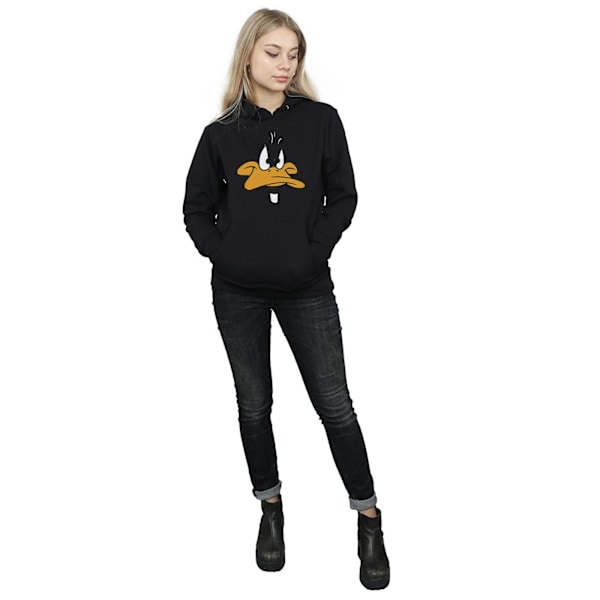 Looney Tunes Dam/Kvinnor Daffy Duck Stor Ansikte Hoodie M Svart Black M