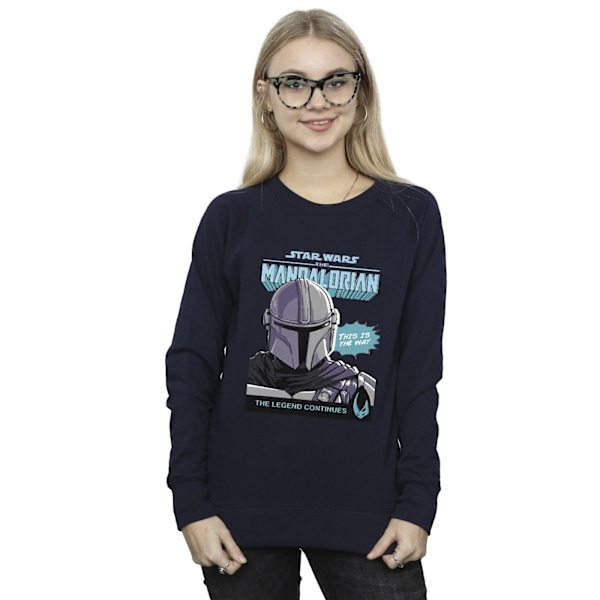 Star Wars The Mandalorian Dam/Damer Mando Comic Cover Sweatshirt Navy Blue XXL