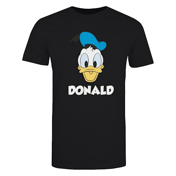 Disney Boys Donald Duck Face Bomull T-shirt 7-8 år Svart Black 7-8 Years