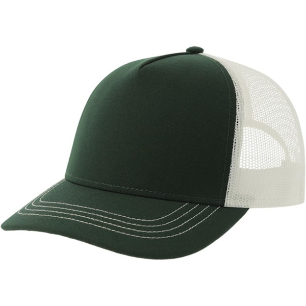 Atlantis Unisex Vuxen Rapper 5 Panel Canvas Återvunnen Truckerkeps Ca Bottle Green/White One Size