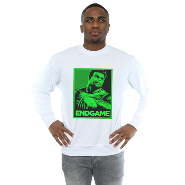 Marvel Mens Avengers Endgame Hulk Poster Sweatshirt 3XL Vit White 3XL