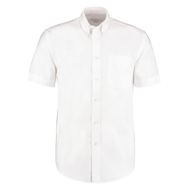 Kustom Kit Herrar Arbetsplats Kortärmad Oxford Skjorta 21in Vit White 21in