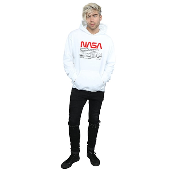 NASA Herr Space Shuttle Hoodie XL Vit White XL