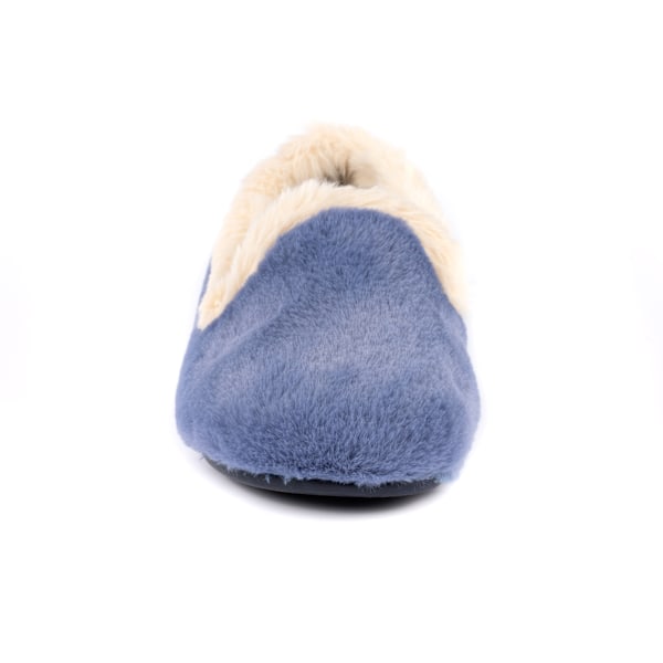 Lunar Dam/Dam Shake Faux Fur Trim Tofflor 5 UK Blå Blue 5 UK