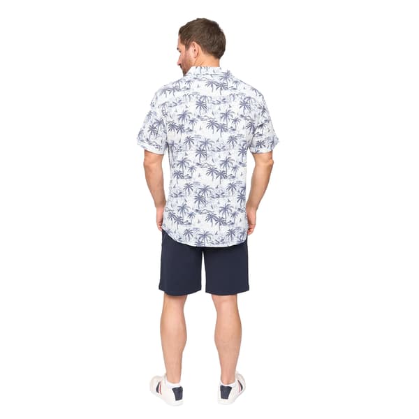Bewley & Ritch Herr Arecas Palm Print Polyester Kortärmad S White M