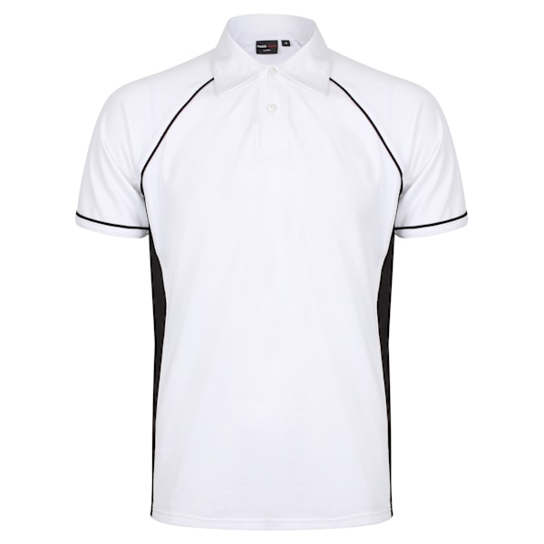 Finden & Hales herr Piped Performance Sports Polo Shirt 3XL Whi White/Black/Black 3XL