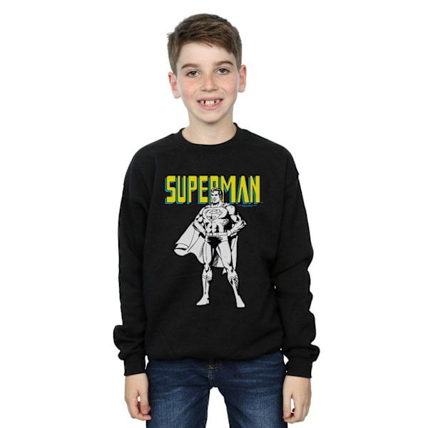 DC Comics Boys Superman Mono Action Pose Sweatshirt 9-11 år Black 9-11 Years