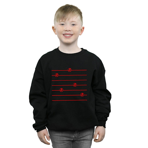 Marvel Boys Avengers Endgame Logo Stripes Sweatshirt 12-13 år Black 12-13 Years