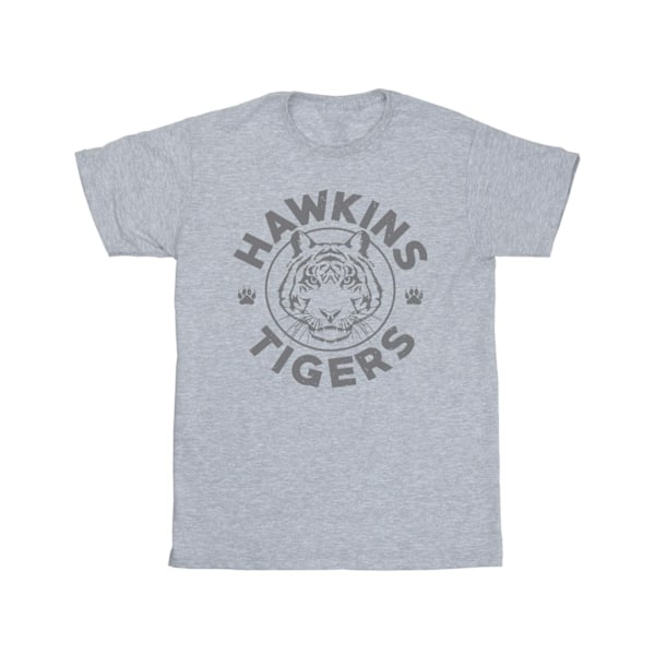 Netflix Stranger Things Hawkins Grå Tiger T-shirt 5XL Spo Sports Grey 5XL