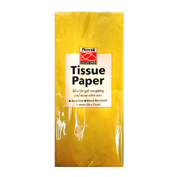 Premier enfärgat silkespapper (5-pack) One Size Gul Yellow One Size