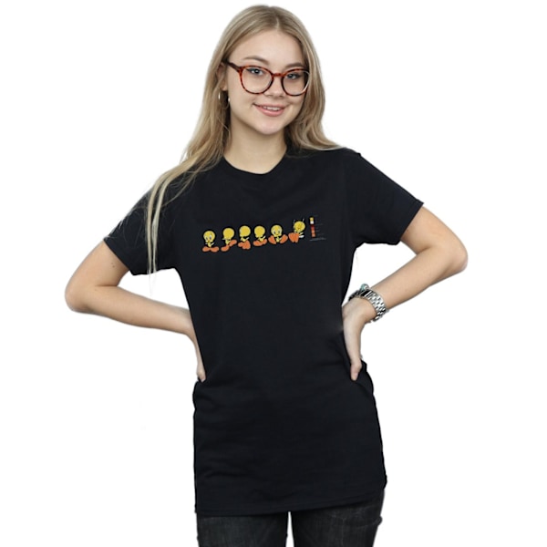 Looney Tunes Dam/Damer Tweety Pie Färgkod Bomull Pojkvän Black L