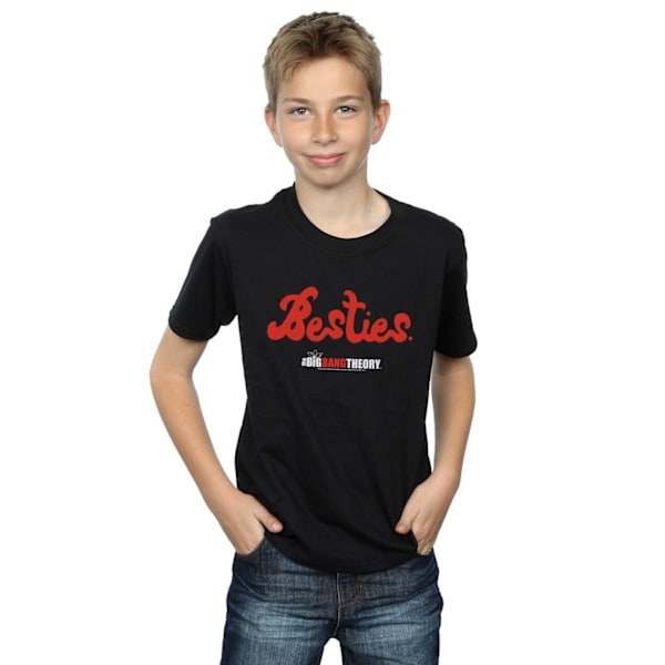 The Big Bang Theory Boys Besties Text T-Shirt 7-8 år Svart Black 7-8 Years