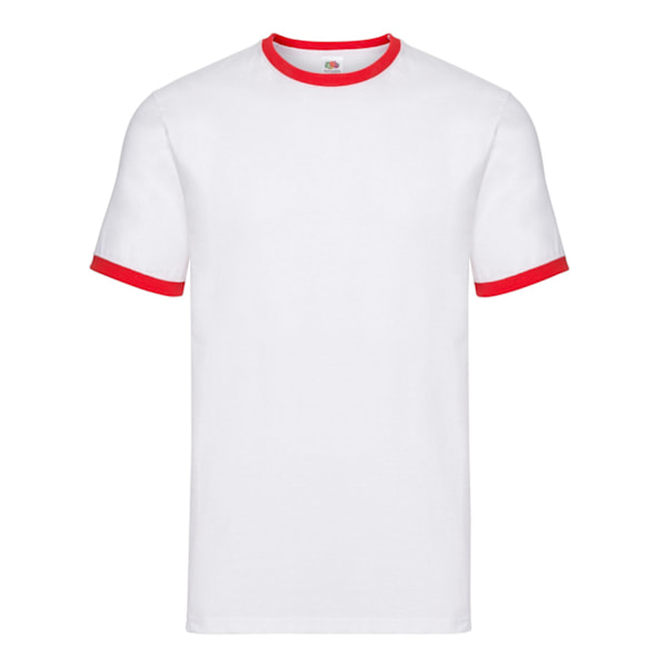 Fruit of the Loom Unisex Vuxen Ringer T-Shirt 3XL Vit/Röd White/Red 3XL