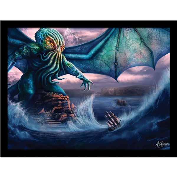 Anthony Christou Call Of Cthulhu Inramad Poster 40cm x 30cm Flerfärgad Multicoloured 40cm x 30cm
