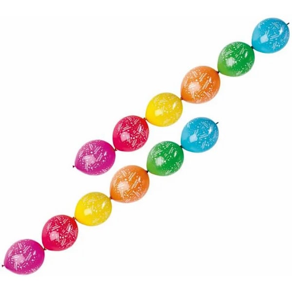 Amscan Latex Garland Happy Birthday Ballong (Paket med 6) En Storlek Multicoloured One Size