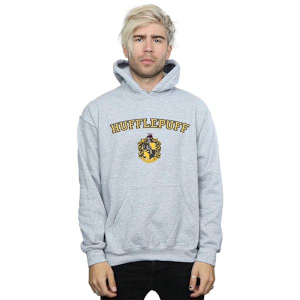 Harry Potter Herr Hufflepuff Crest Hoodie M Sports Grey Sports Grey M