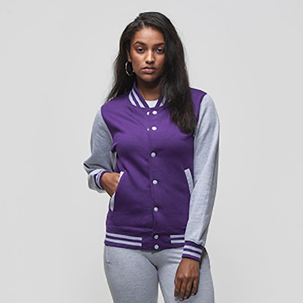 Awdis Unisex Varsity Jacka XS Lila / Vit Purple / White XS