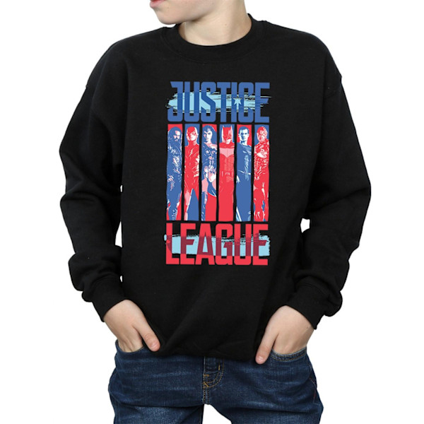 DC Comics Boys Justice League Movie Team Flag Sweatshirt 5-6 år Black 5-6 Years