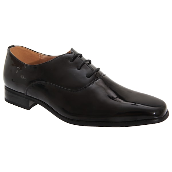 Goor äldre pojkar lackläder snörskor Oxford slipskor 5 Black Patent 5 UK