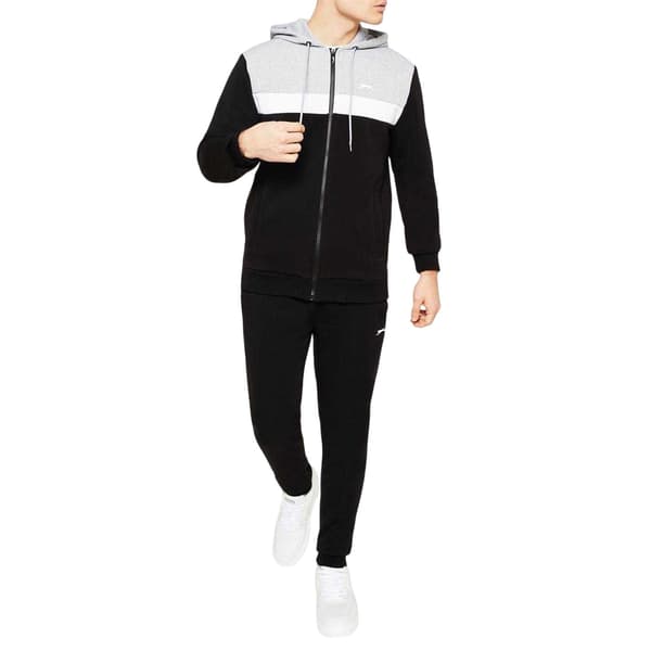 Slazenger Herr Träningsoverall Set M Svart/Grå Black/Grey M