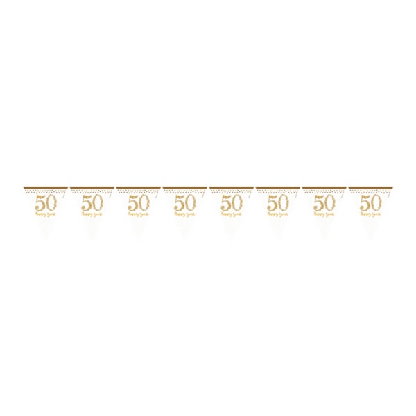 Amscan Guld 50-årsjubileumsvimpelbanderoll 4m Guld Gold 4m