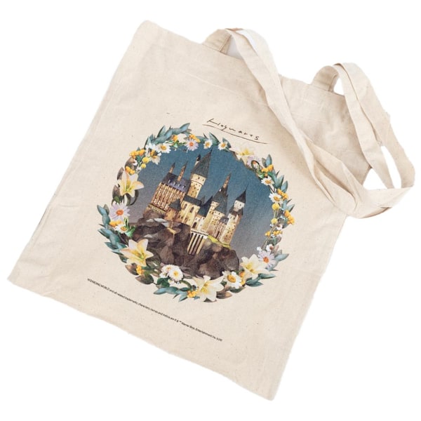 Harry Potter Hogwarts slott kanvas tote väska en storlek grädde Cream One Size