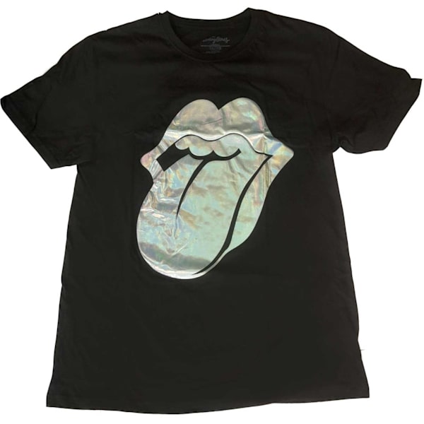 The Rolling Stones Dam/Kvinnors Folie Logotyp T-shirt 3XL Svart Black 3XL