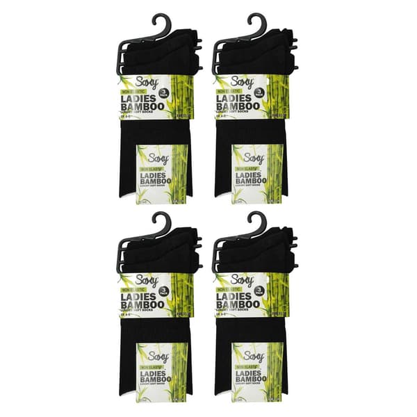 Soxy Dam/Dam Mid Calf Bambustrumpor (12-pack) 36-39 Black 4 UK-6 UK