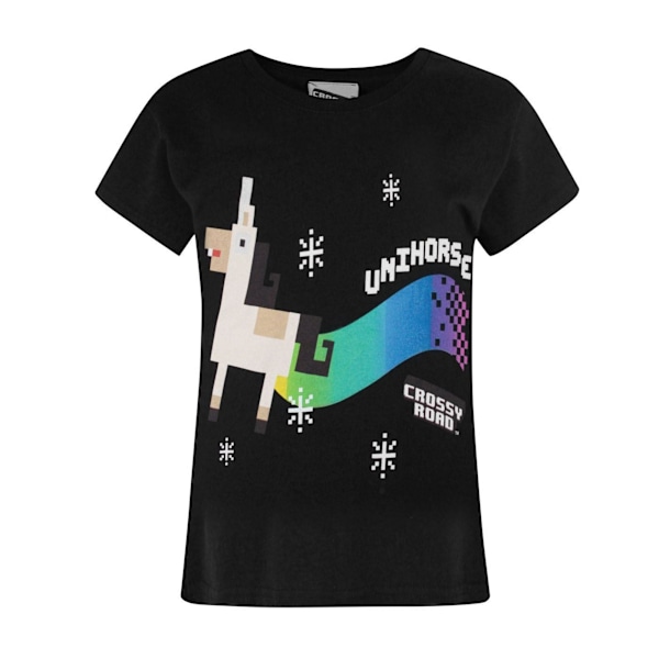 Crossy Road Barn/Flickor Officiell Unihorse Kortärmad T-shirt Midnight Black Years (7/8)